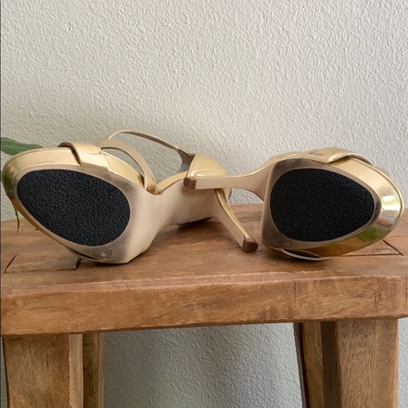 BCBG MaxAzria Strappy Gold heels- SOLD - Picture 6 of 8